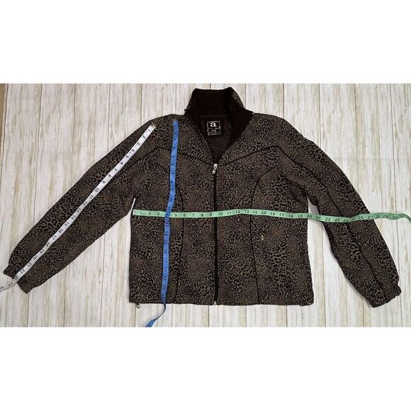 Activology Womens Leopard Print Jacket Full Zip Plus Size PM Pockets‎ Brown - Picture 5 of 12